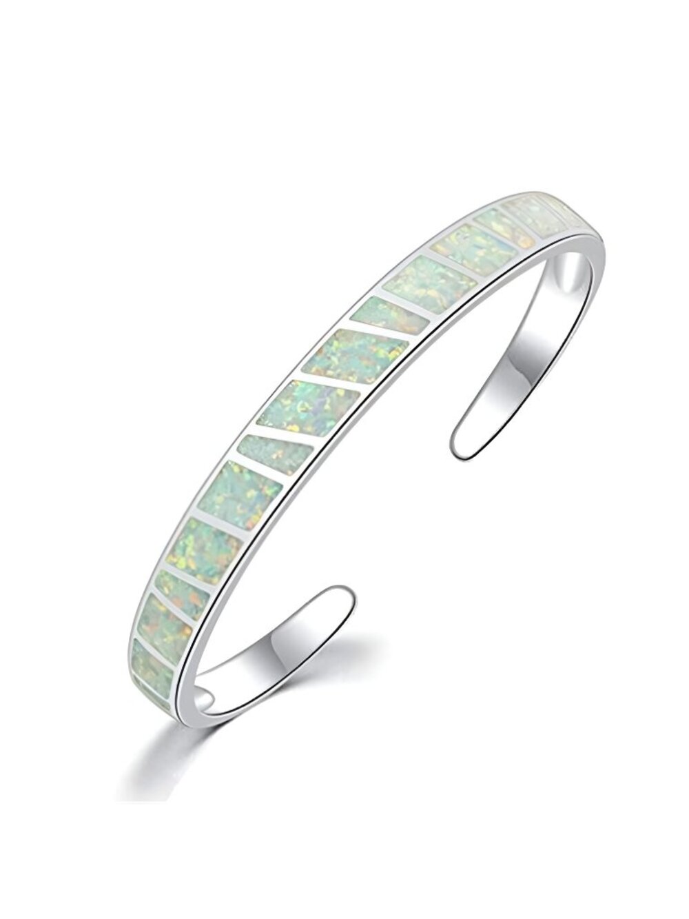 Womens Cuff Bracelet,Opal Bangle Bracelets Gold Plated Hypoallergenic